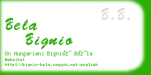 bela bignio business card